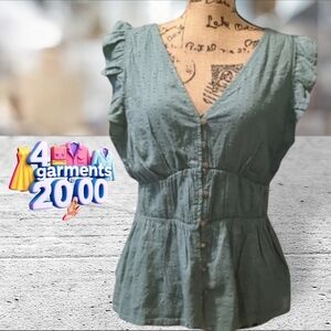 Old navy ruffled shirred backing sleeveless top size M